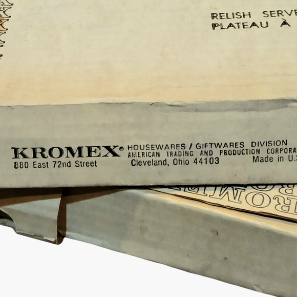 2 Kromex Chrome Vintage Relish Servers..chrome dish with glass insert - Picture 5 of 9